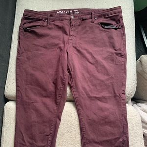 Ava & Viv maroon skinny pants